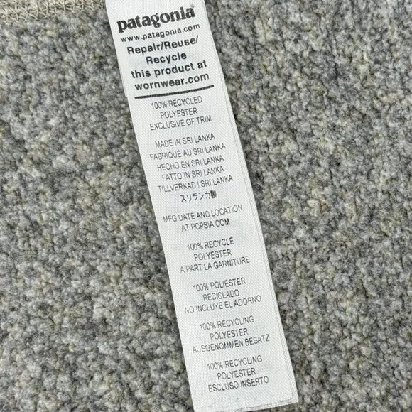 Patagonia Womens Better Sweater Birch Gray Size Med Full Zip Fleece Jacket - Picture 5 of 10